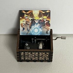Naruto Shippuden Hand Crank Wooden Music Box Anime Musical